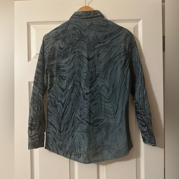 IRO Denim Printed Shirt Sz 36 - Picture 2 of 5